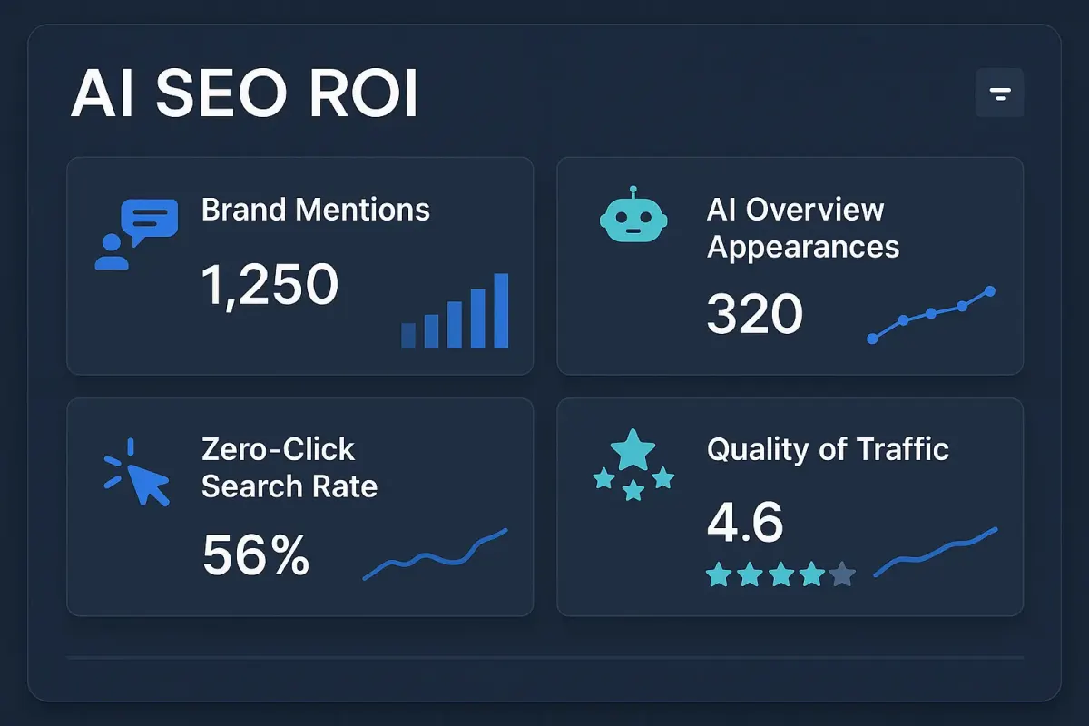 Dashboard zur Messung des Erfolgs von KI-SEO-Strategien
