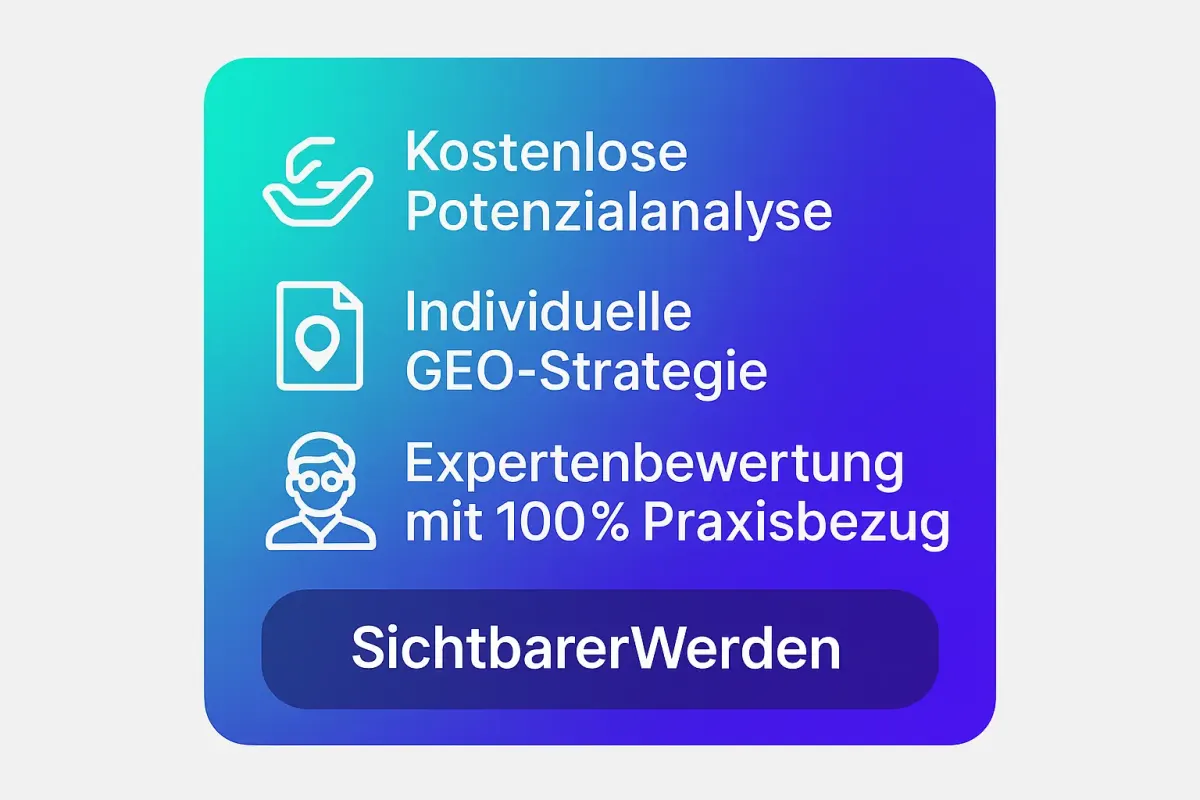 Jetzt Schwachstellen professionell analysieren lassen, kostenlose Potenzialanalyse von SichtbarerWerden sichert Ihren KI-Erfolg.