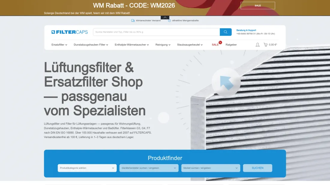 Filtercaps Website