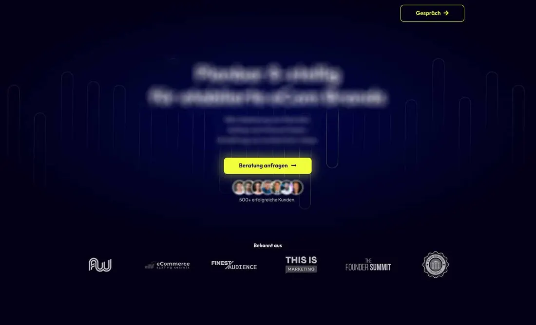 Bekannter Name im eCommerce Website