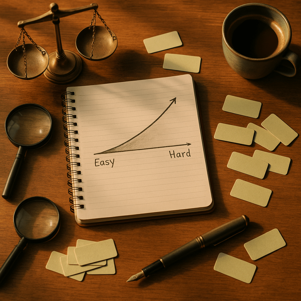 Konzept-Bild zum Glossar-Beitrag keyword difficulty mit photorealistischer Arbeitsplatz-Szene